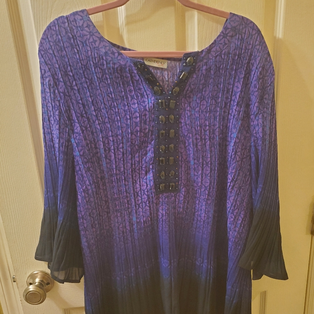 Catherines Purple and Black Blouse